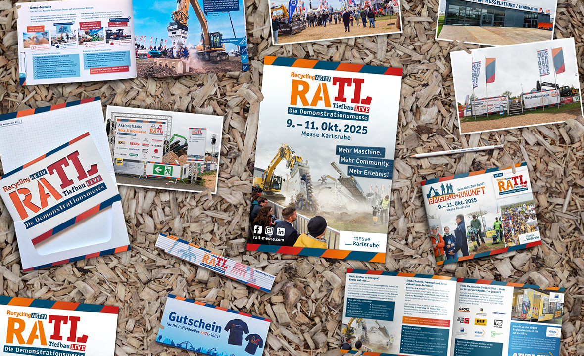 Grafik für die Demonstrationsmesse RecyclingAKTIV & TiefbauLIVE